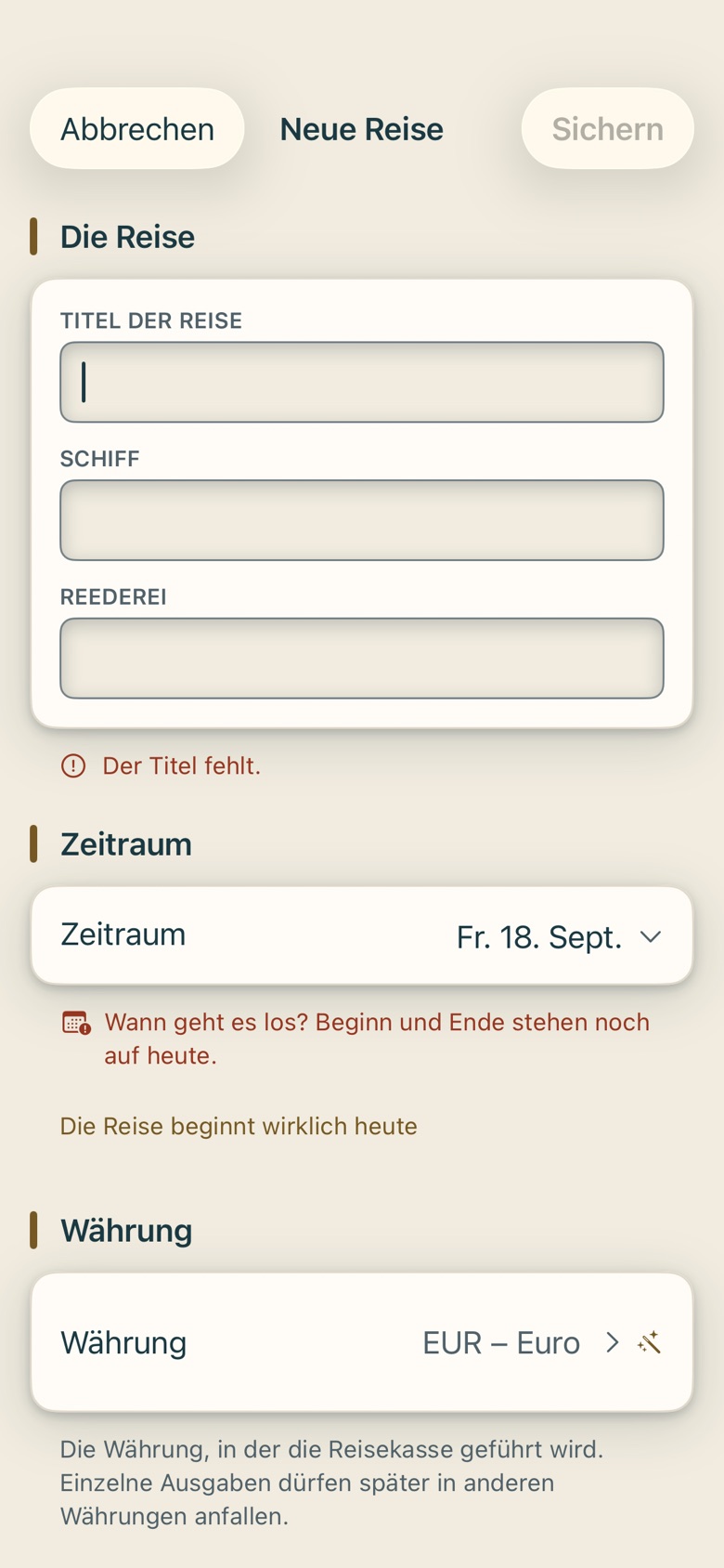 Bildschirm von Cruvela. Die ersten fünf Unterlagen liest Cruvela gratis. Das reicht zum Ausprobieren; danach braucht es Cruvela Pro (Kapitel 17).