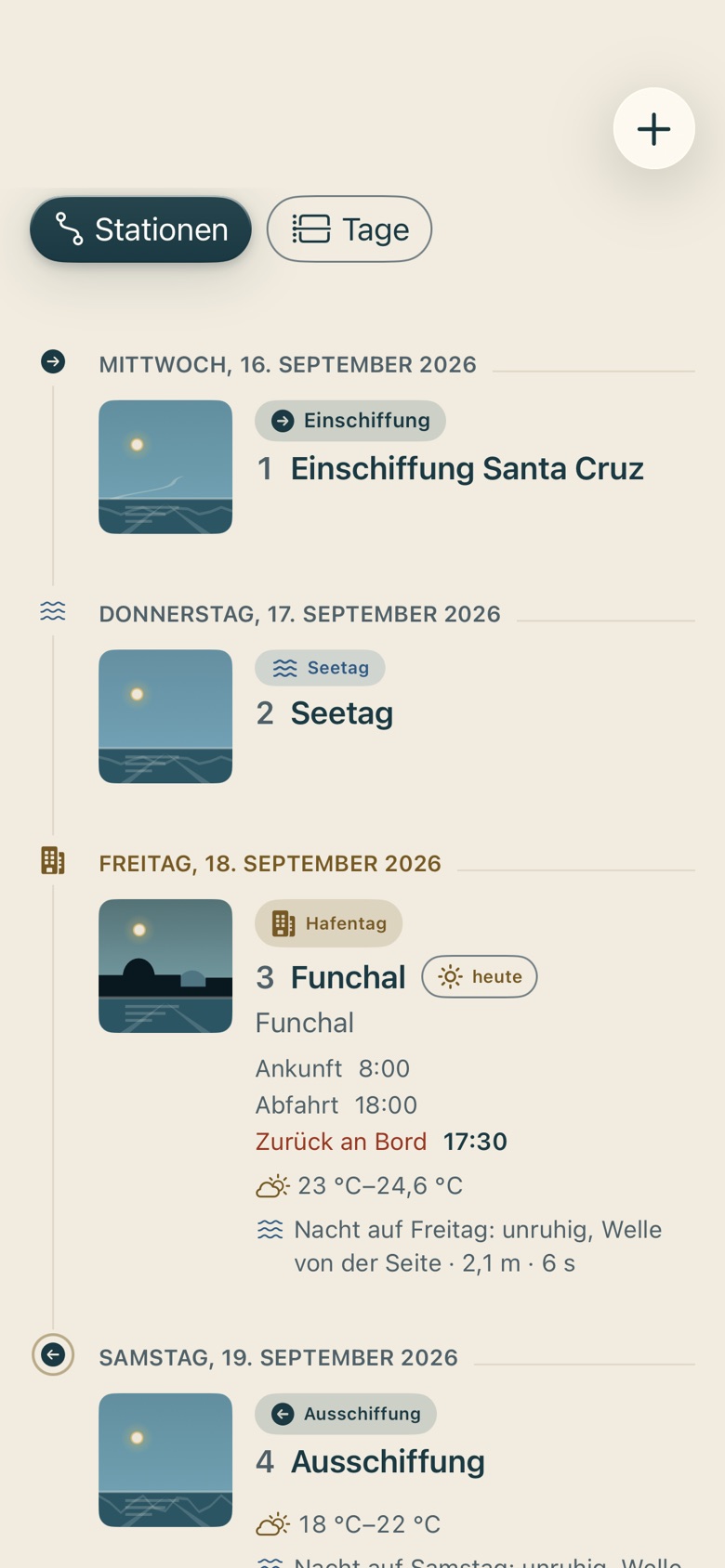 Bildschirm von Cruvela. Sichern oben rechts.