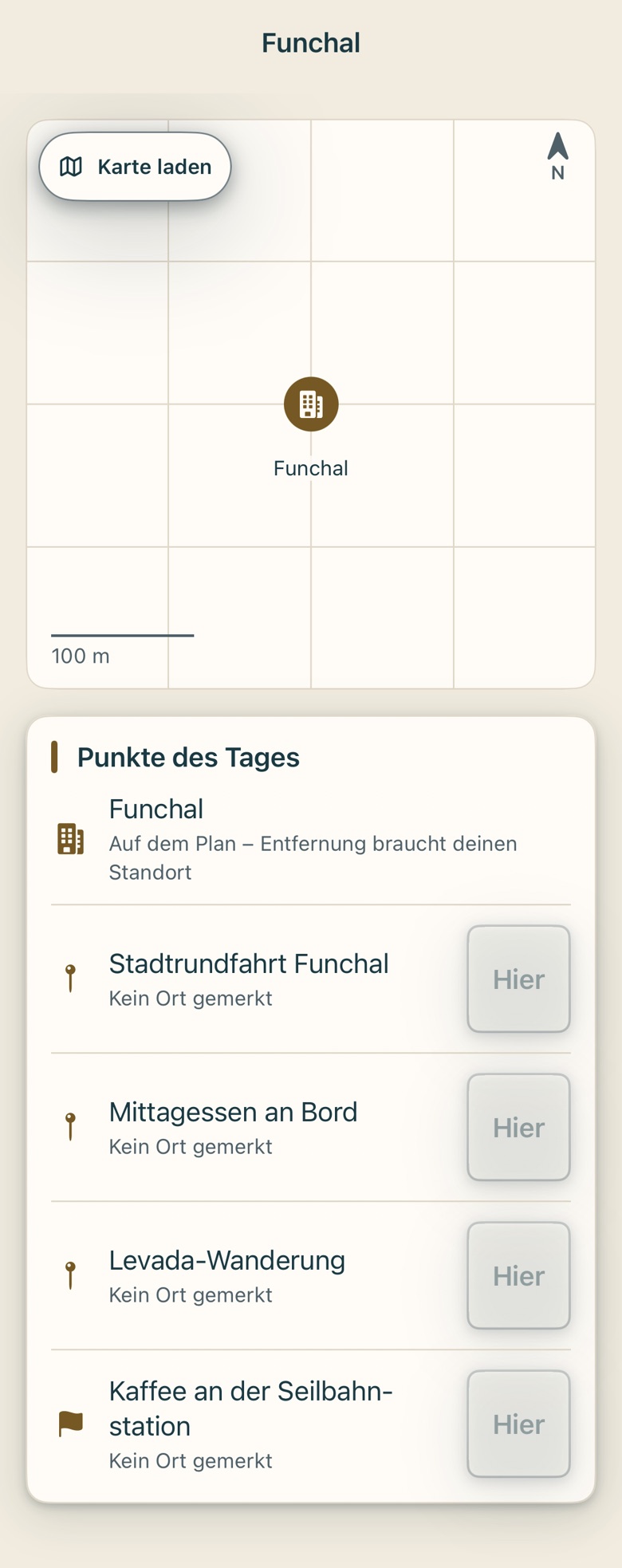 Bildschirm von Cruvela. Dein Weg bleibt danach stehen. Cruvela überschreibt ihn nicht mehr mit einem eigenen Vorschlag.