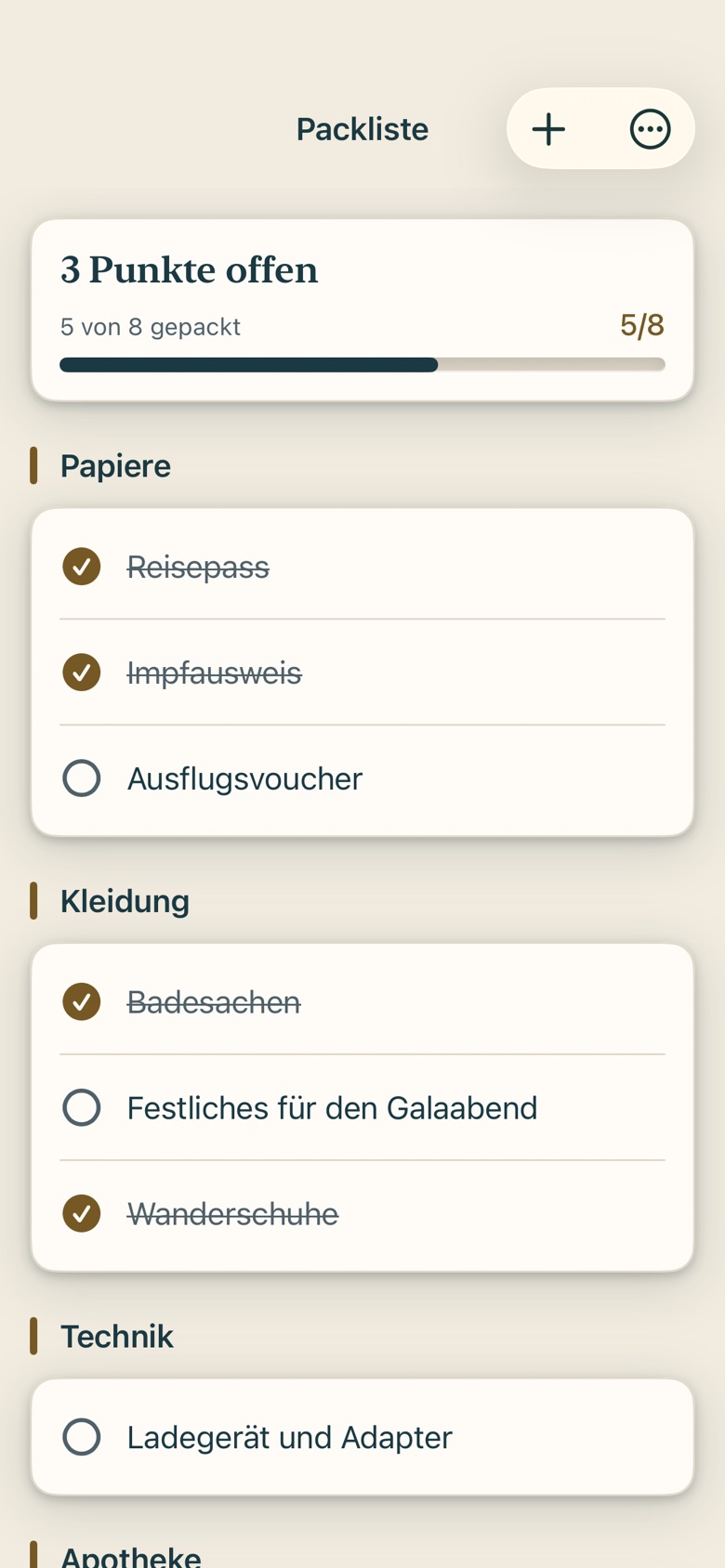 Bildschirm von Cruvela. Beide erreichst du über die Werkzeugkacheln auf Start.