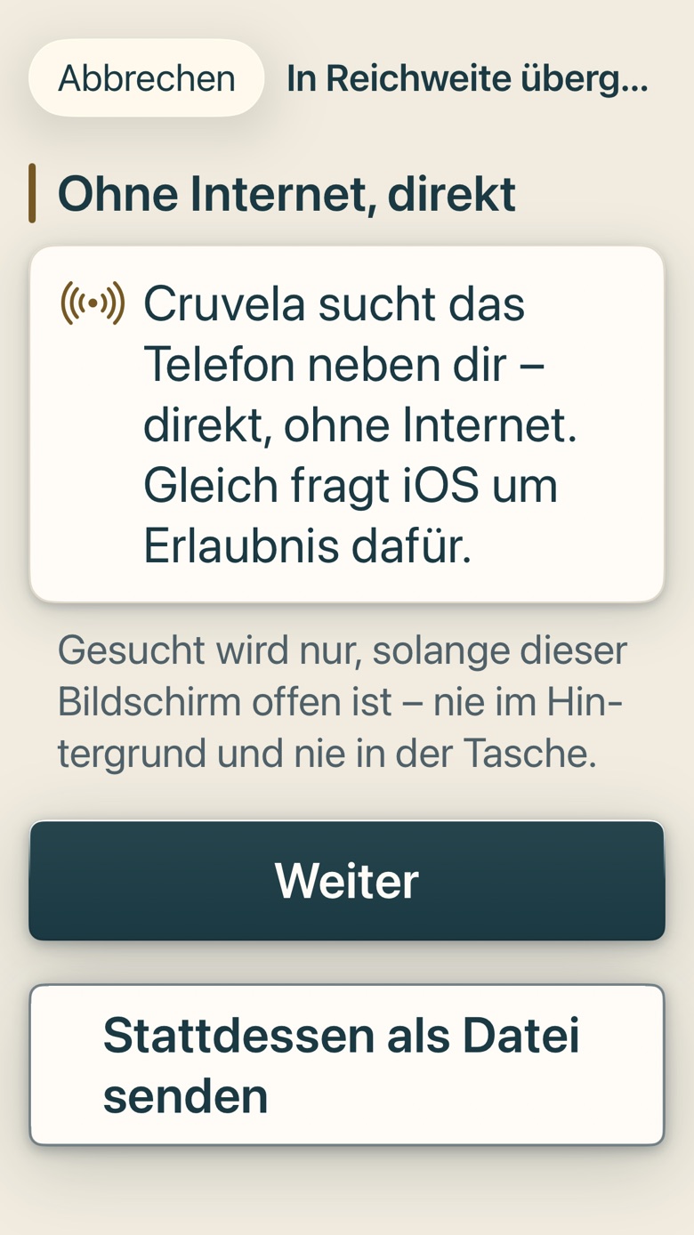 Bildschirm von Cruvela. Kapitel 13 · Übergabe – die Übergabe in Reichweite.