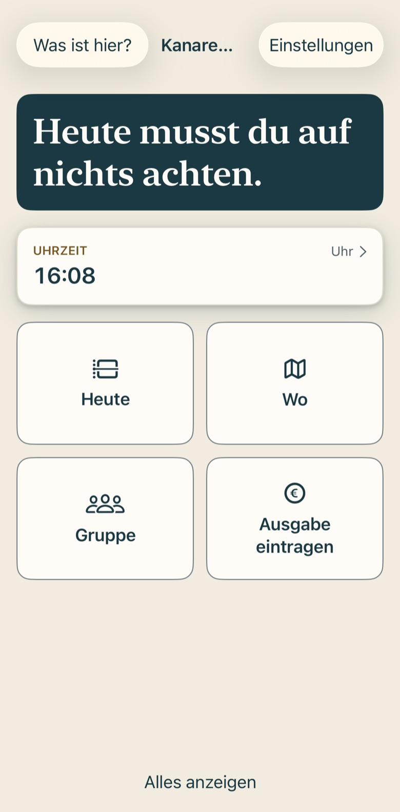 Bildschirm von Cruvela. Die Wahl gilt nur für dieses iPhone. Wer mit dir reist, kann eine andere haben.