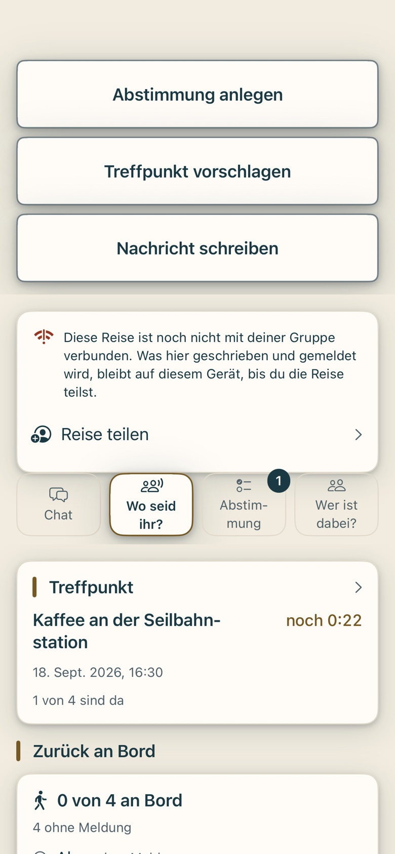 Bildschirm von Cruvela. Die Uhr steht in Kapitel 4.6.