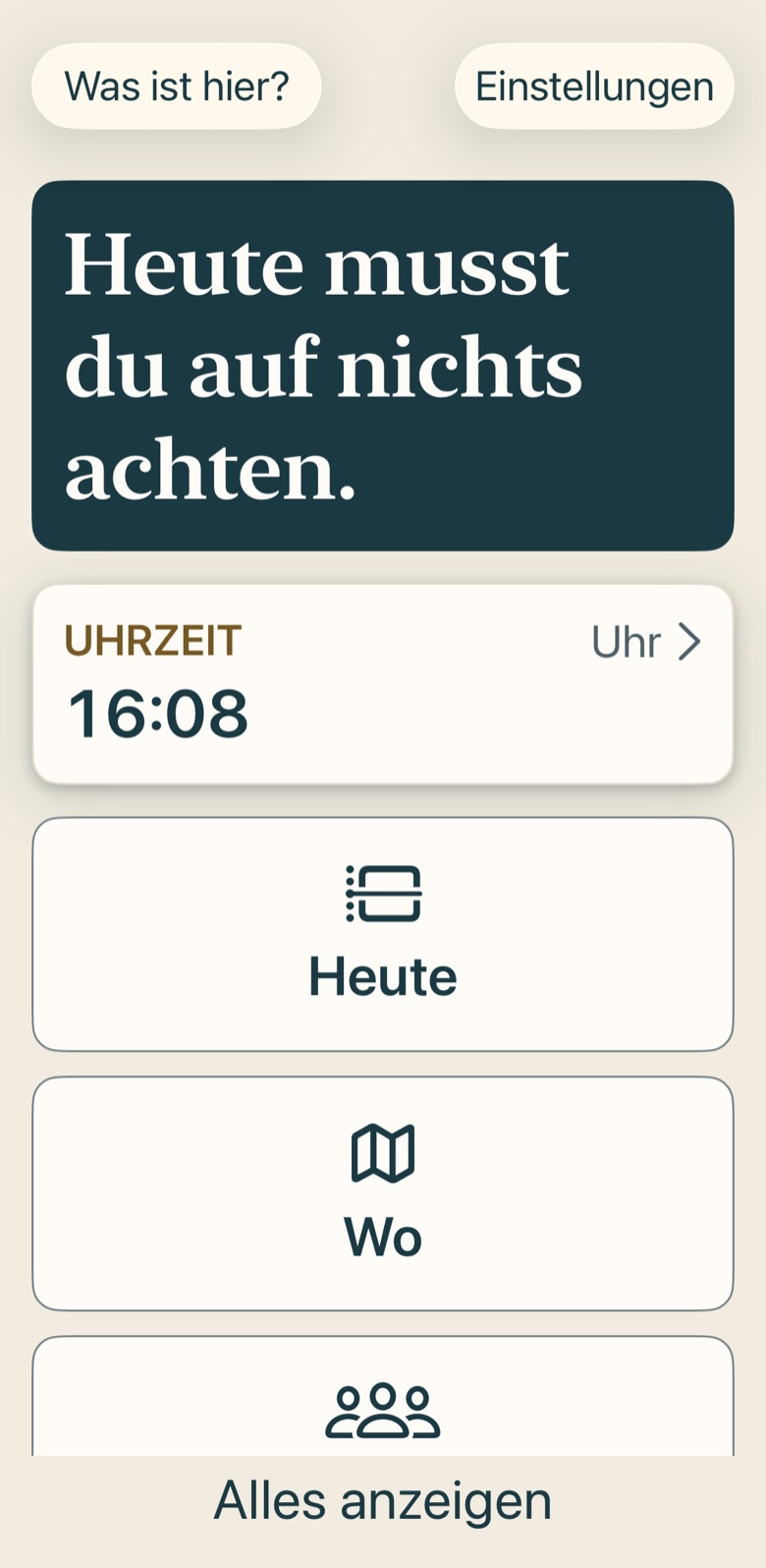 Bildschirm von Cruvela. Kapitel 14 · Die einfache Ansicht – der einfache Start.